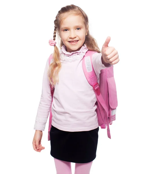 Kind met Schooltasje — Stockfoto