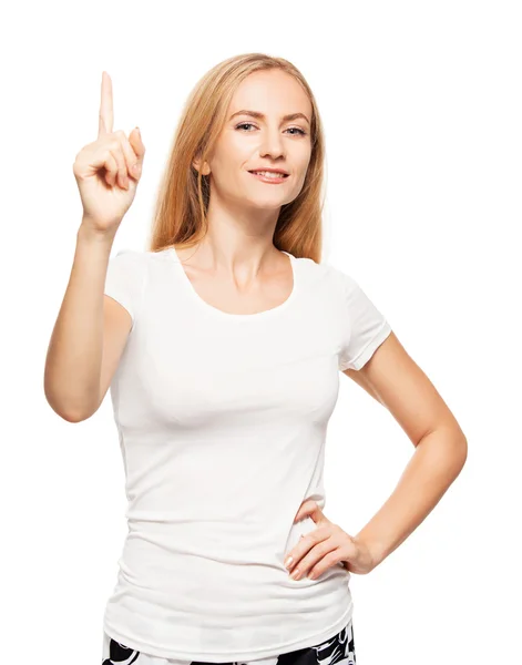 Mujer en fondo blanco — Foto de Stock