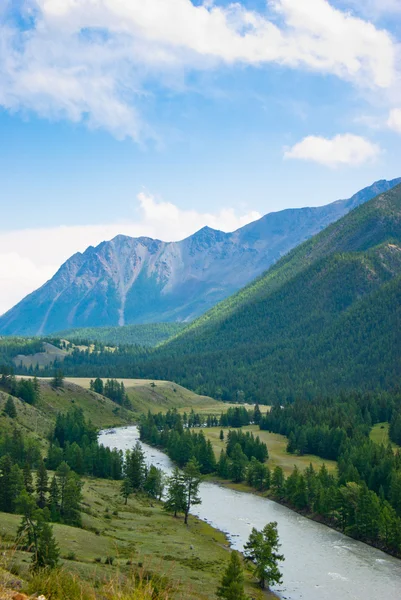 The river flows between the mountains — Stock Photo, Image