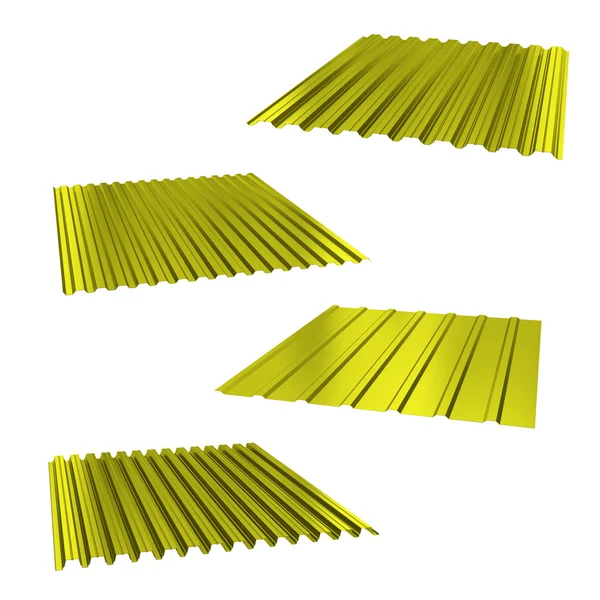 Paslanmaz çelik bir beyaz üzerine dört sarı sayfaları