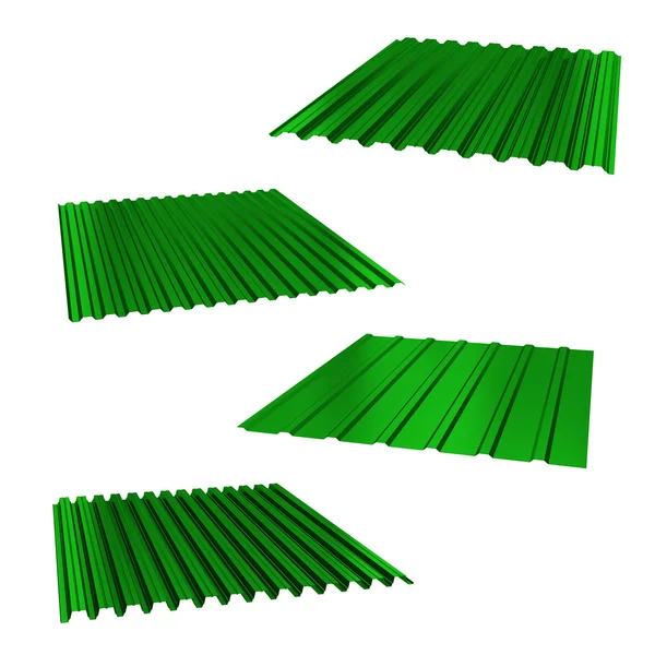 Paslanmaz çelik bir beyaz üzerine dört yeşil yaprak