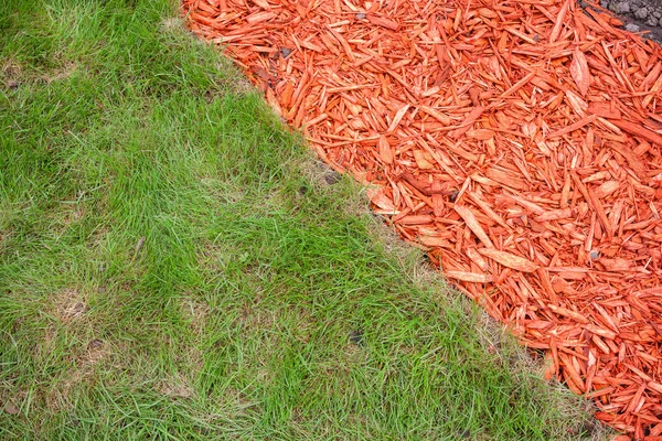 Gras en mulch — Stockfoto