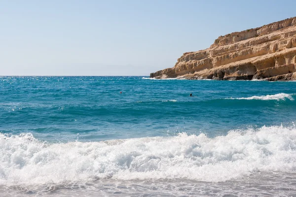 Matala plaj. Crete, Yunanistan — Stok fotoğraf