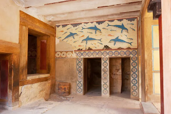 Megaron de la reina. Palacio de Knossos, Creta, Grecia — Foto de Stock