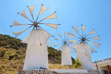 yel değirmenleri. Crete, Yunanistan