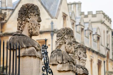 Sheldonian Statues. Oxford, England clipart