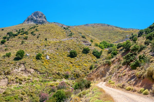 Dağlara giden yol. Crete, Yunanistan — Stok fotoğraf