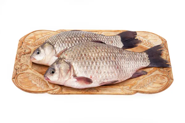 Crucian on a plate — Stock Photo, Image