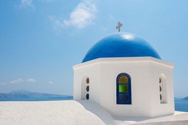 Santorini'de Ortodoks Kilisesi. Yunanistan