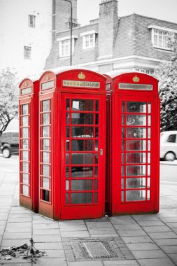 kırmızı telefon kutuları. Londra, İngiltere