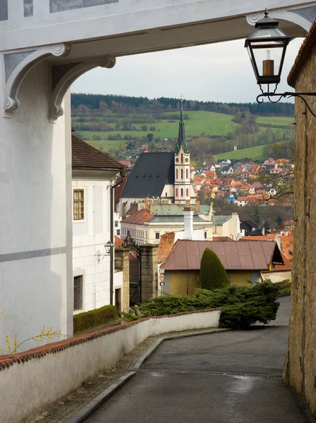 Widok na Cesky Krumlov. Republika Czeska — Zdjęcie stockowe