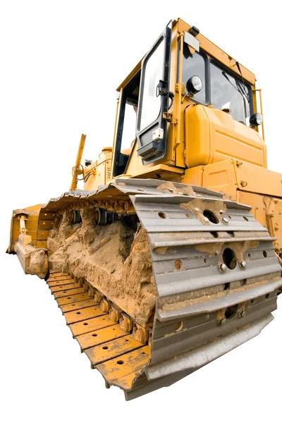 The heavy dirty building bulldozer of yellow color — Stock Photo, Image