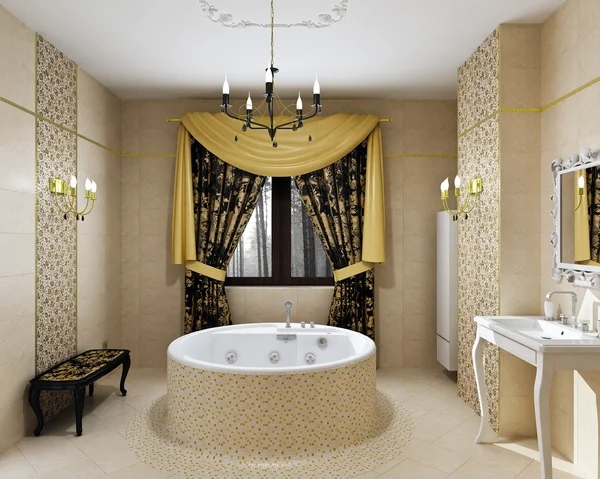 Luxury bathroom interior in daylight — Stock Photo, Image