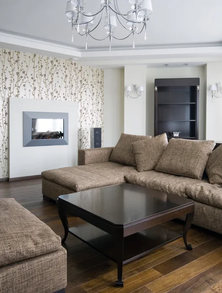 Interiér nového obývacího pokoje — Stock fotografie