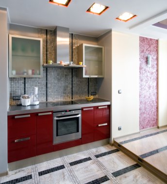 yeni modern bir mutfak