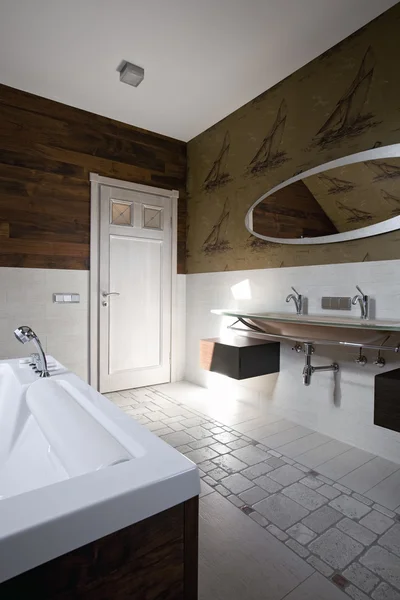 Nuevo baño interior moderno — Foto de Stock