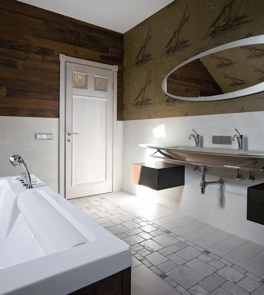 Nuovo bagno moderno interno — Foto Stock