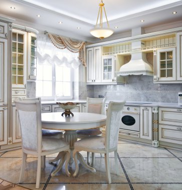 Lüks mutfak iç mimarisi.