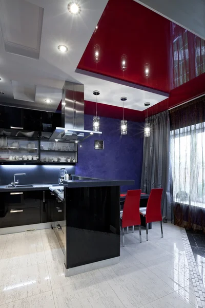 Luxusní kuchyňský interiér — Stock fotografie