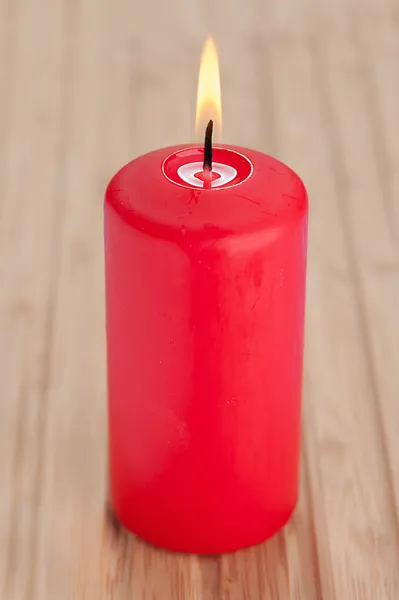 Red burning candle — Stock Photo, Image