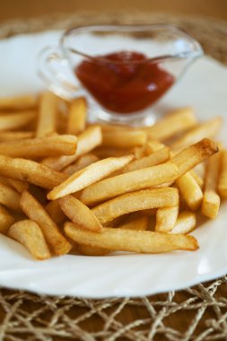 French fries and ketchup clipart