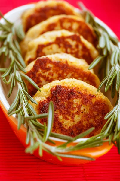 Meat cutlets with rosemary — Stock Photo, Image