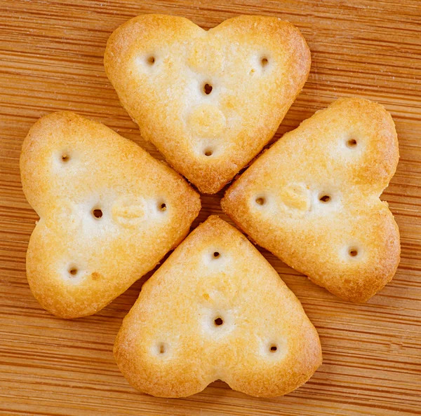 Cuatro galletas en forma de corazón —  Fotos de Stock