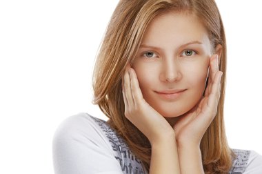 güzel bir genç kadın kapatmak