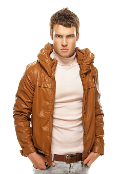 Jeune homme en veste marron — Photo