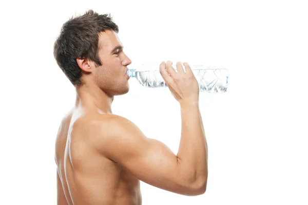 A fiatal férfi ivóvíz portréja — Stock Fotó