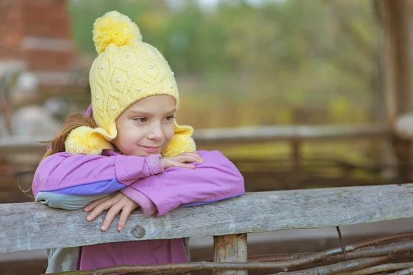 Little girl in hat and jacket — Stock Photo, Image