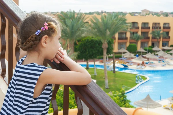 Heerful girl in striped vest — Stock Photo, Image