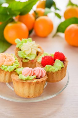 cakes and mandarins clipart