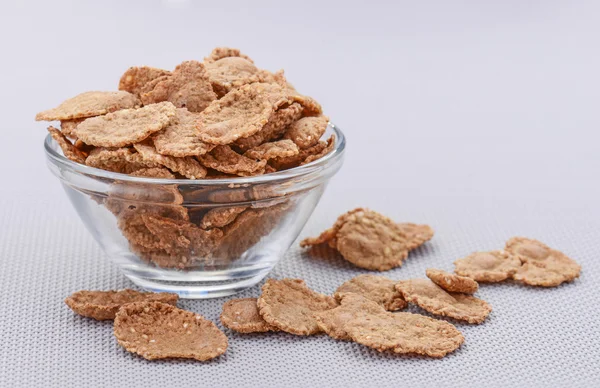 Wheat flakes for breakfast — Stock Photo, Image