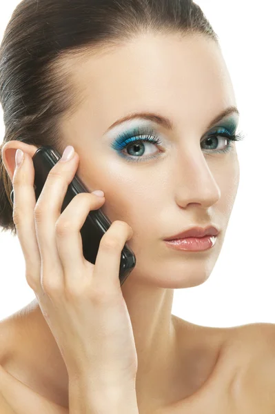 Woman talking on cell phone — Stock Photo, Image