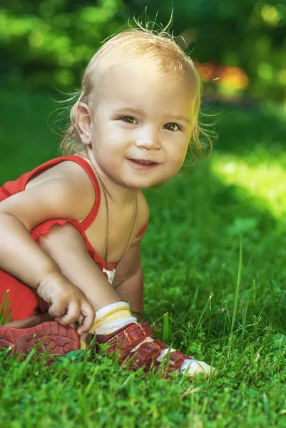 Girl laughs — Stock Photo, Image