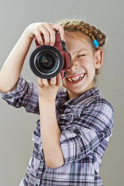 Menina bonita fotografada — Fotografia de Stock