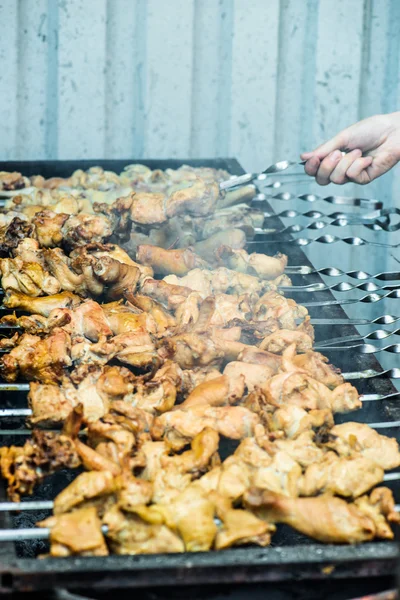 Fresh hot skewers — Stock Photo, Image