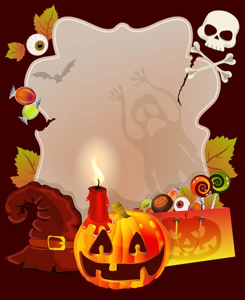 Carte Halloween avec place pour le texte — Image vectorielle