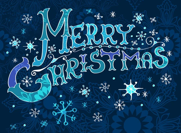 Karácsonyi üdvözlőlap, boldog karácsonyt felirat — Stock Vector