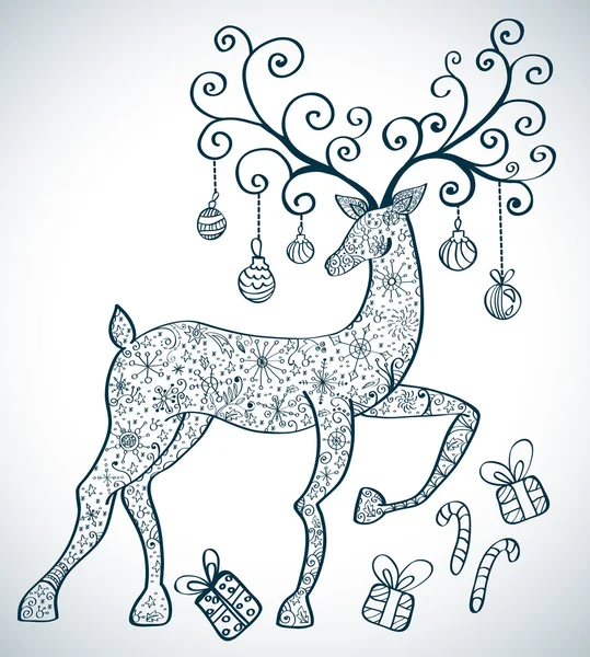 Christmas deer — Stock Vector