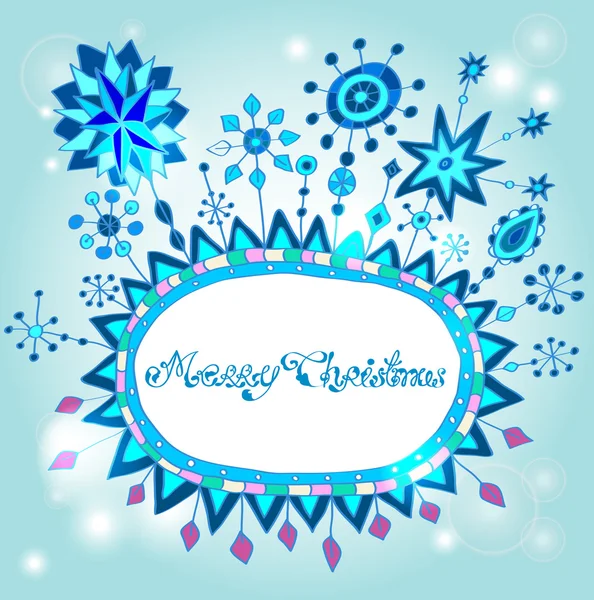 Navidad dibujado a mano doodle fondo con lugar para el texto — Vector de stock