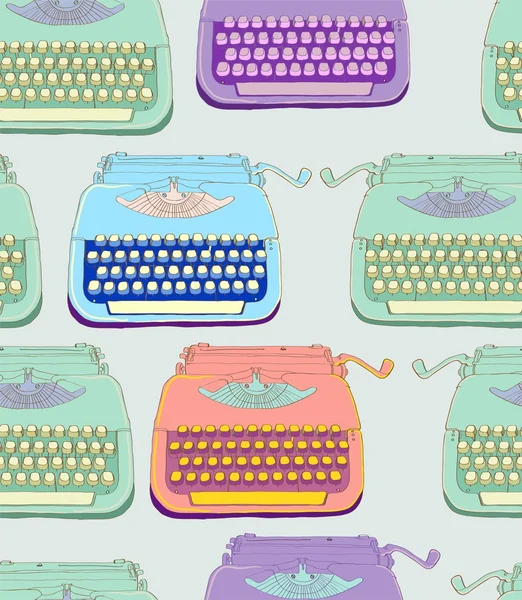 Rétro machine à écrire fond sans couture — Image vectorielle