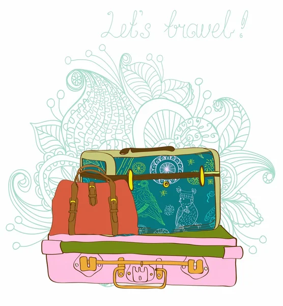 旅行のスーツケースの背景 — ストックベクタ