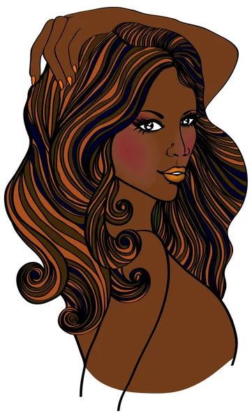 Hermosa mujer afroamericana — Vector de stock