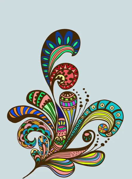 Doodle color fondo floral — Archivo Imágenes Vectoriales