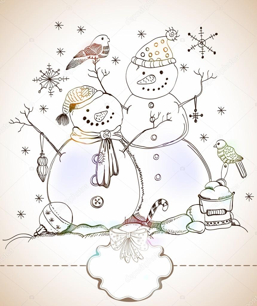 Внутри новогодней открытки нарисовать символический новогодний стол