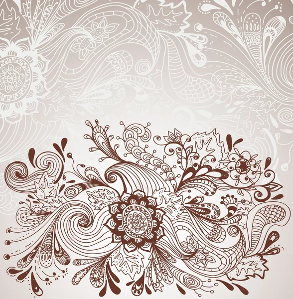Romántico fondo floral dibujado a mano — Vector de stock