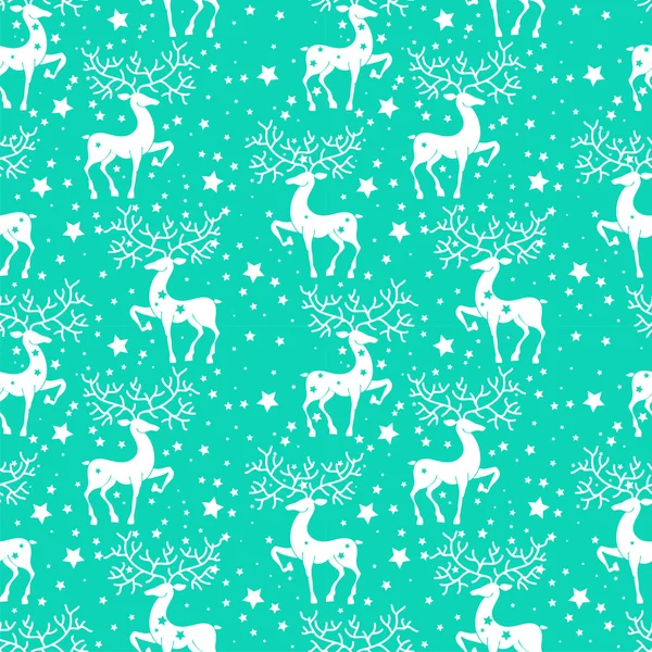 Seamless doodle background with deer — Stock Vector
