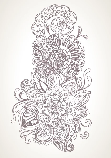 Hand getrokken floral achtergrond — Stockvector